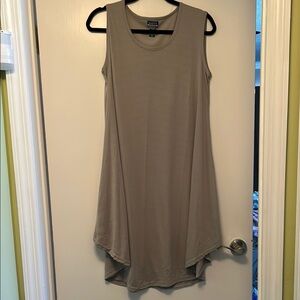 Casual Taupe Sleeveless Midi Dress